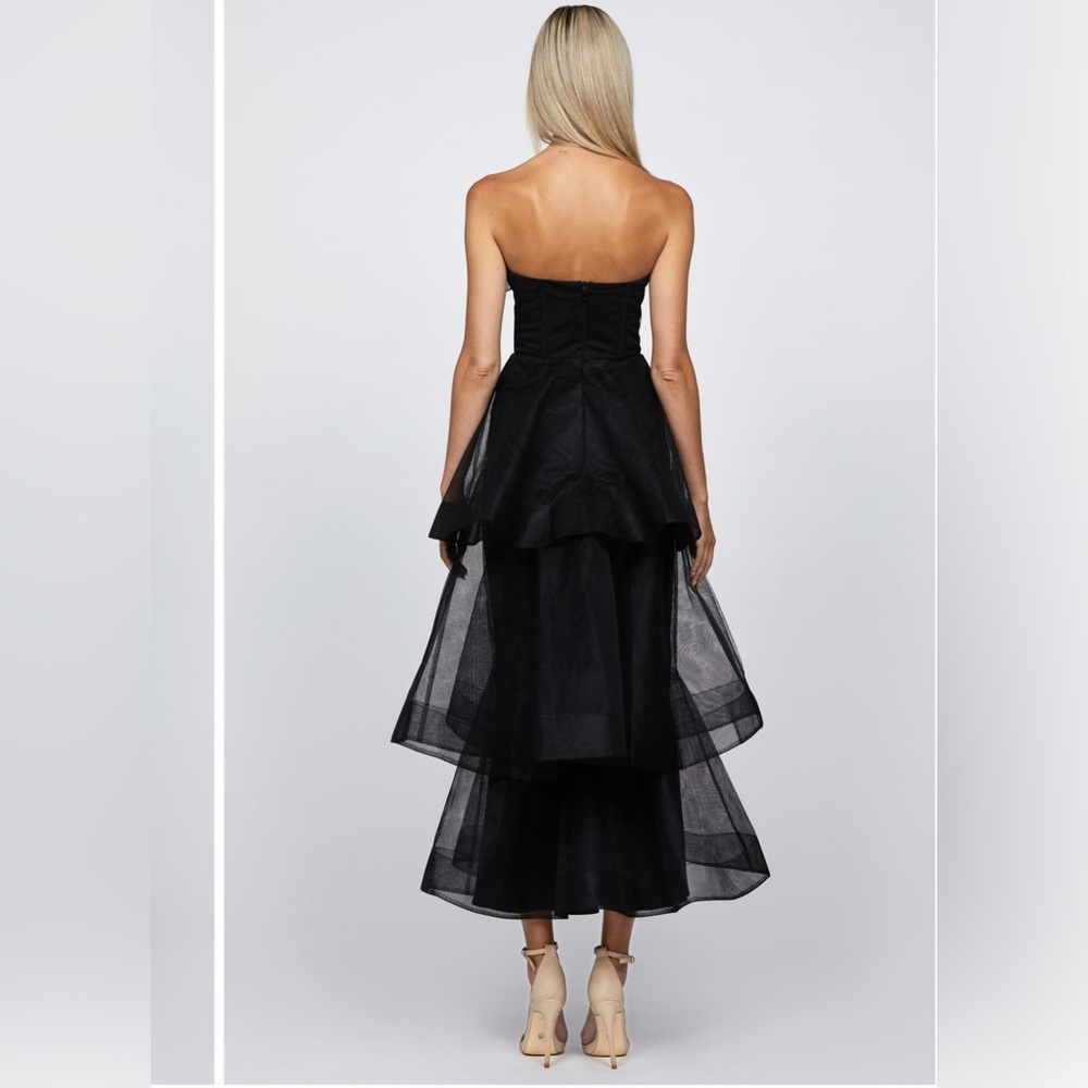 Bariano Kascade Tiered Ruffle Midi Dress Tulle size 10 - Picture 3 of 4